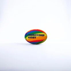 Rainbow Premiership Rugby Ball -Gilbert Rugby 41030505TPremiershipRugbyRaindowLacesSupporterBAllSize52024 1